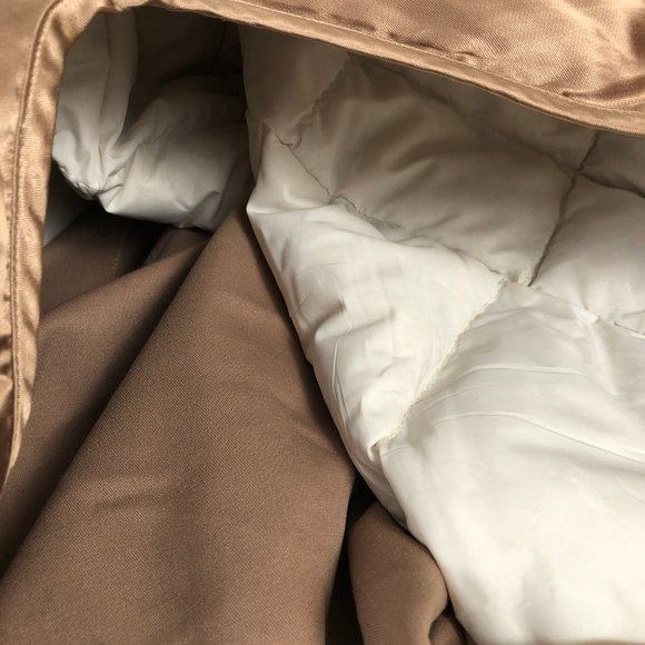 Eddie Bauer Women's 80s Goose Down Lined M Trench Coat Faux Sheepskin Collar EXC - Picture 10 of 10